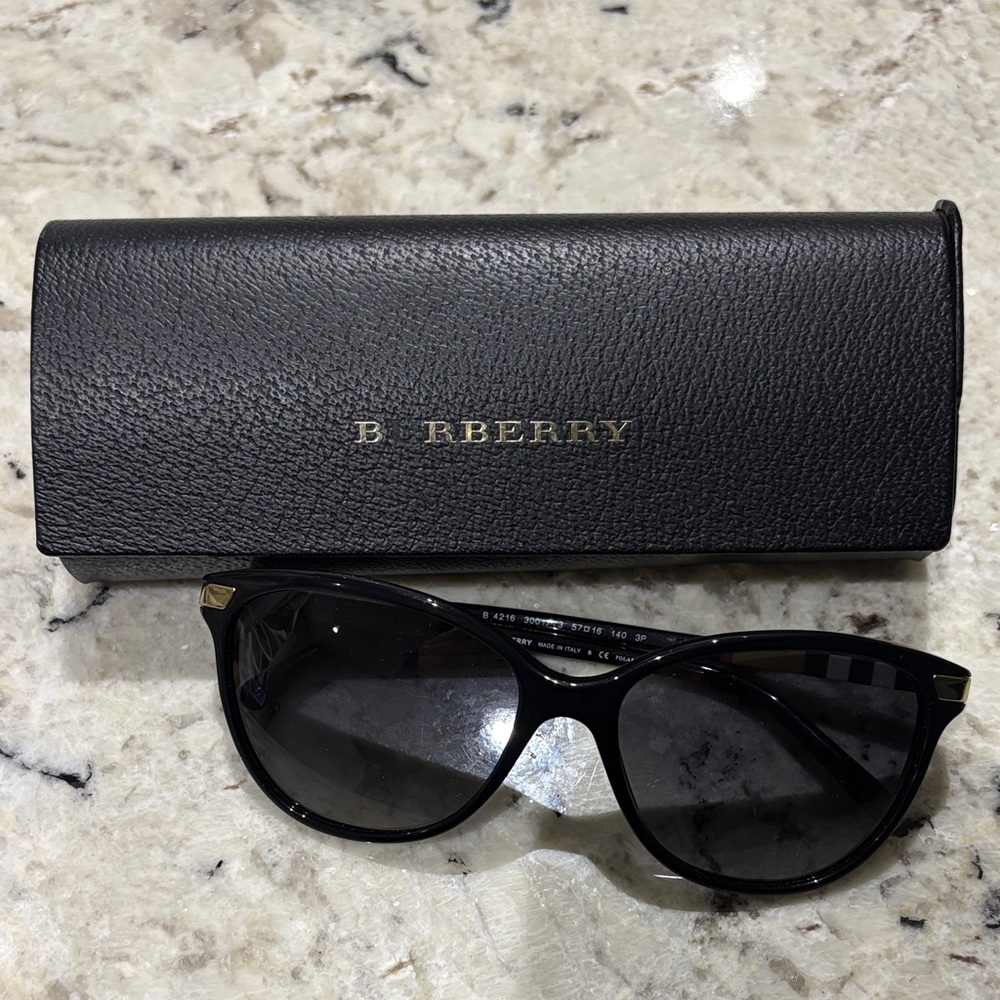 Burberry Black Sunglasses with Gold Accents